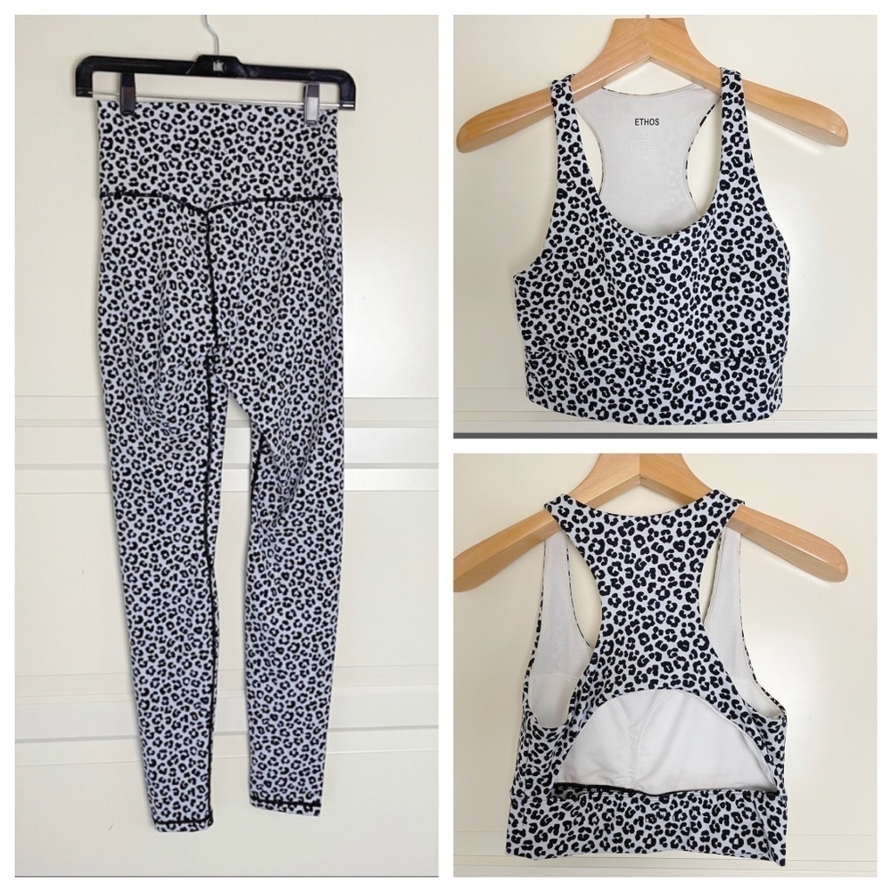 Ethos snow leopard 2 piece bra leggings coordinated set 11300